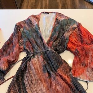 Zara Multicolor Abstract Kimono TOP